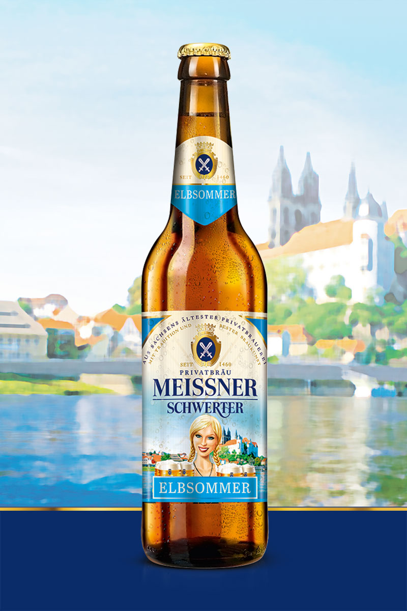 Die Flasche "Elbsommer" mit dem neuen Design.